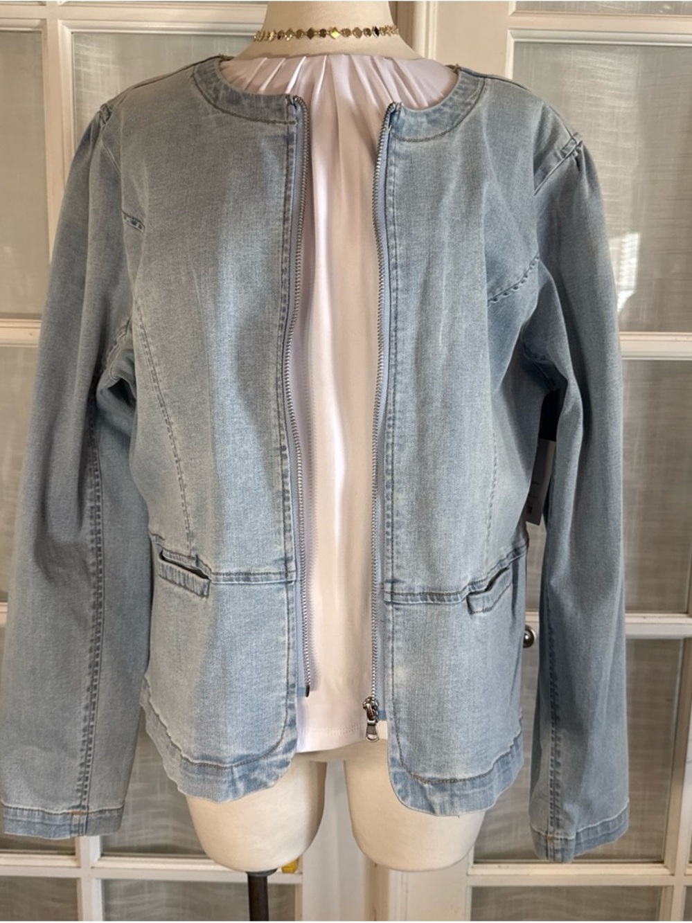 Apt. 9 Light Wash Denim Zip-Front Jacket
